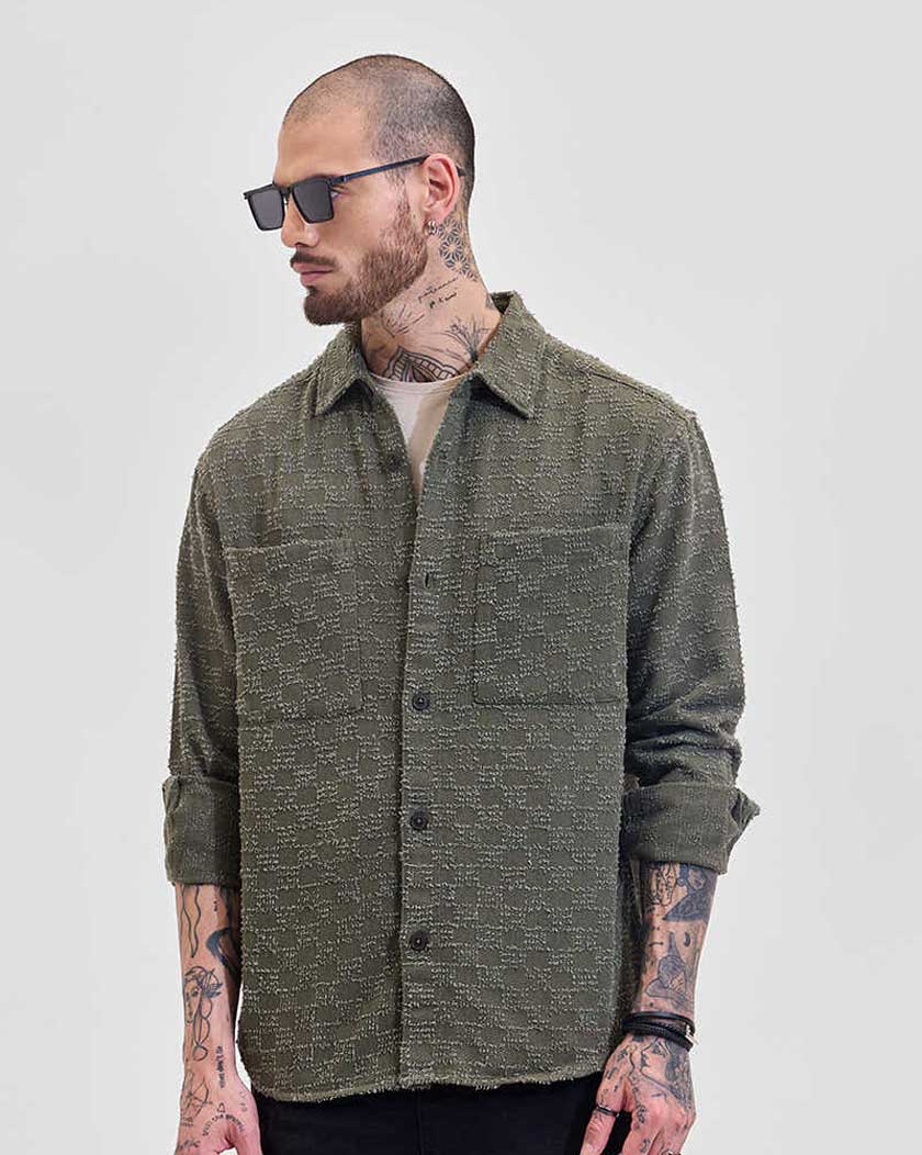 Double Pocket Textured Overshirt