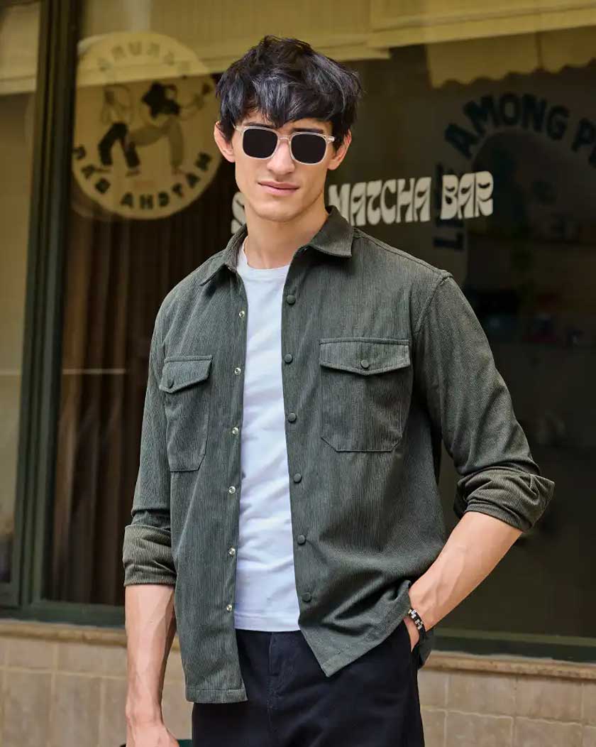 Corduroy Dark Grey Overshirt